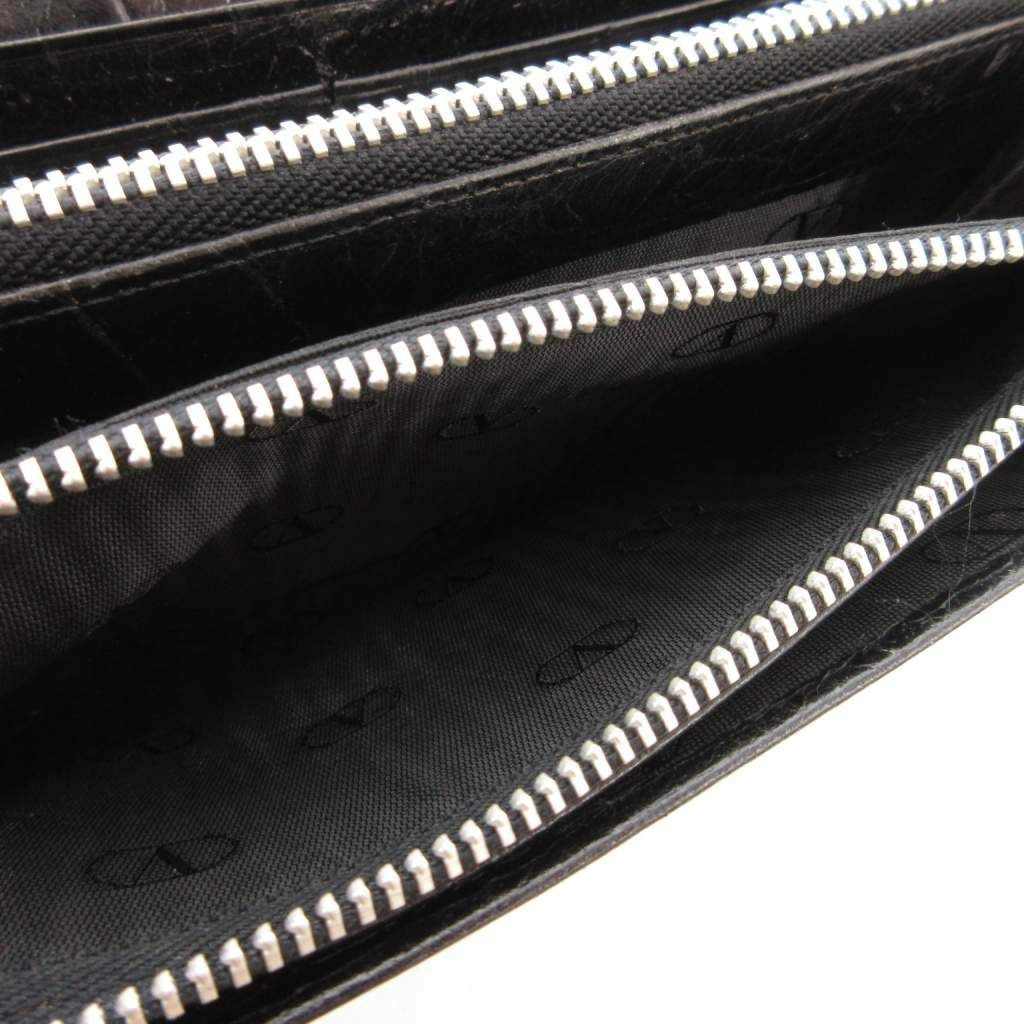 新品未使用✨ヴァレンティノガラヴァーニ　二つ折り財布　クロコ型押し　ブラック VALENTINO GARAVANI ヴァレンチノガラバーニ 刺繍モチーフ 二つ折り