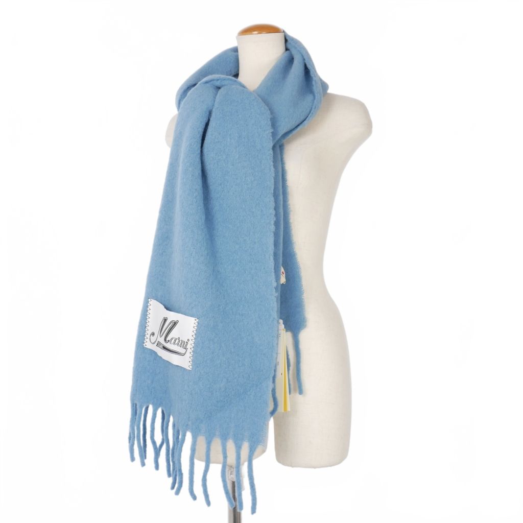 MARNIライトブルー アルパカ スカーフ
