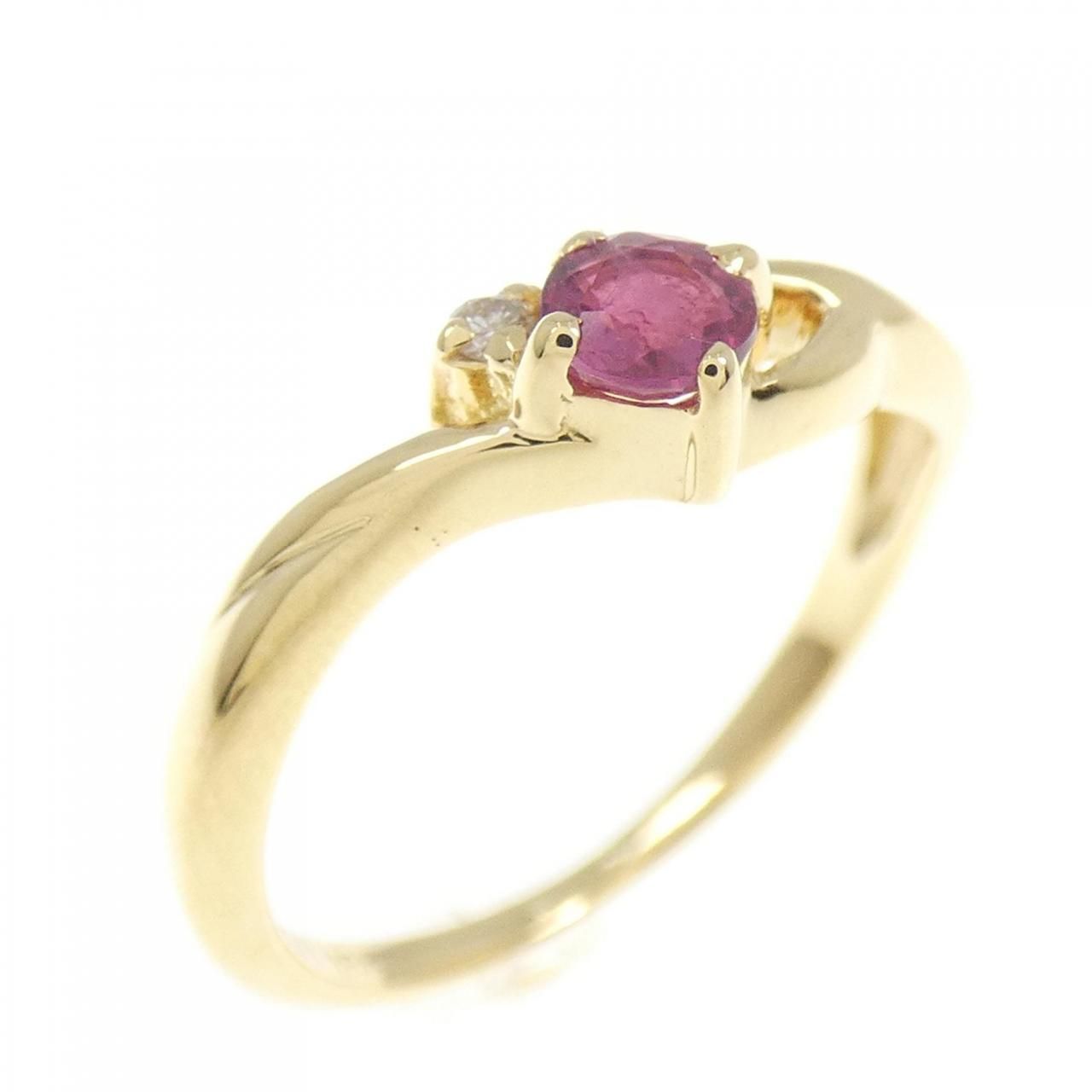 18KYG ルビー リング - メルカリ