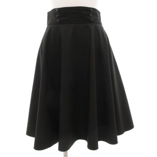 フォクシーニューヨーク FOXEY NEW YORK フレアスカート ひざ丈 38 黒