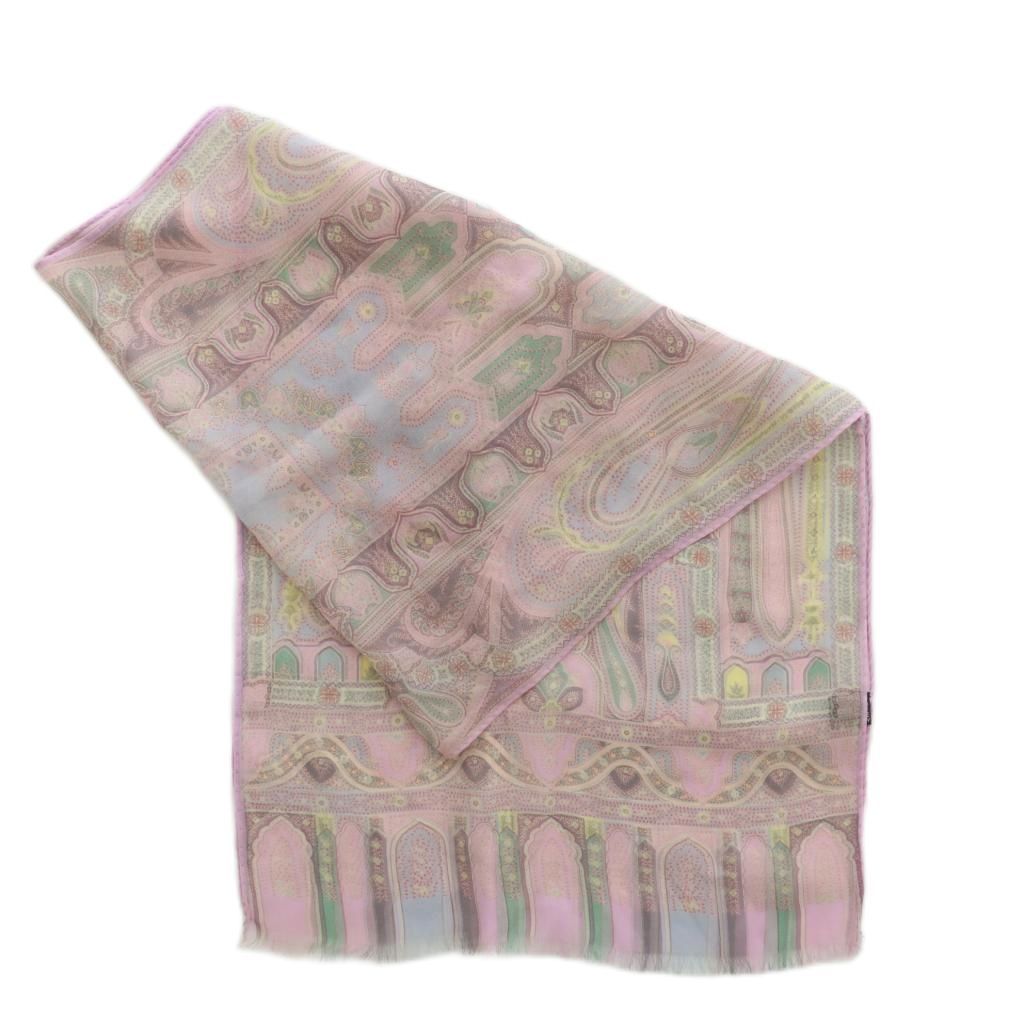 ETRO ペイズリー柄 シルクストール ピンク系 ETRO エトロ ストール
