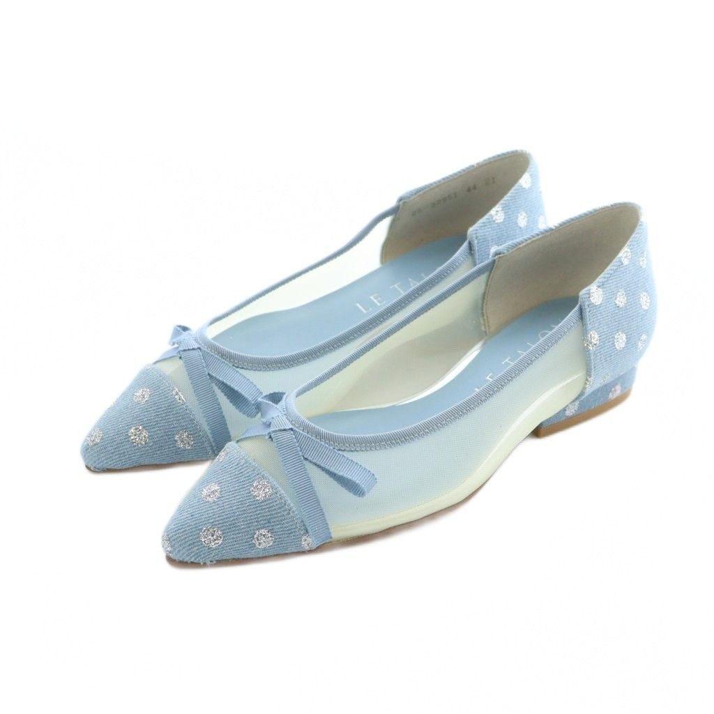 ルタロン Le Talon パンプス ドット柄 メッシュ ポインテッドトゥ ロゴ