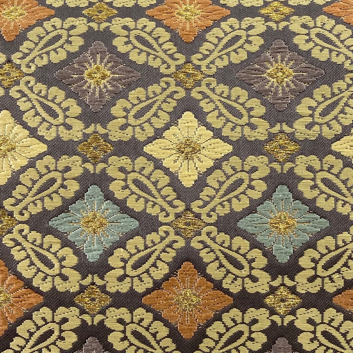 袋帯 名品 七宝花菱文様 金糸 刺繍 灰紫 六通 正絹 【中古】 - メルカリ