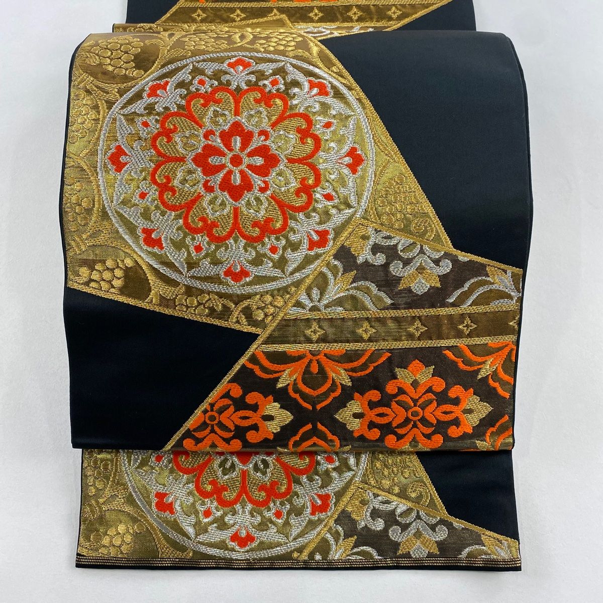 411my5◇川島織物 唐織 松 梅 宝相華 花七宝繋ぎ 金銀糸 六通 本袋帯◇ 411my5◇川島織物 唐織 松 梅 宝相華 花七宝繋ぎ 金銀糸 六