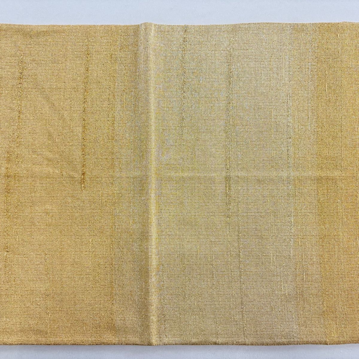 美品】 袋帯 逸品 桝屋高尾 落款 ねん金綴錦 段霞文 箔 金色 全通 正絹