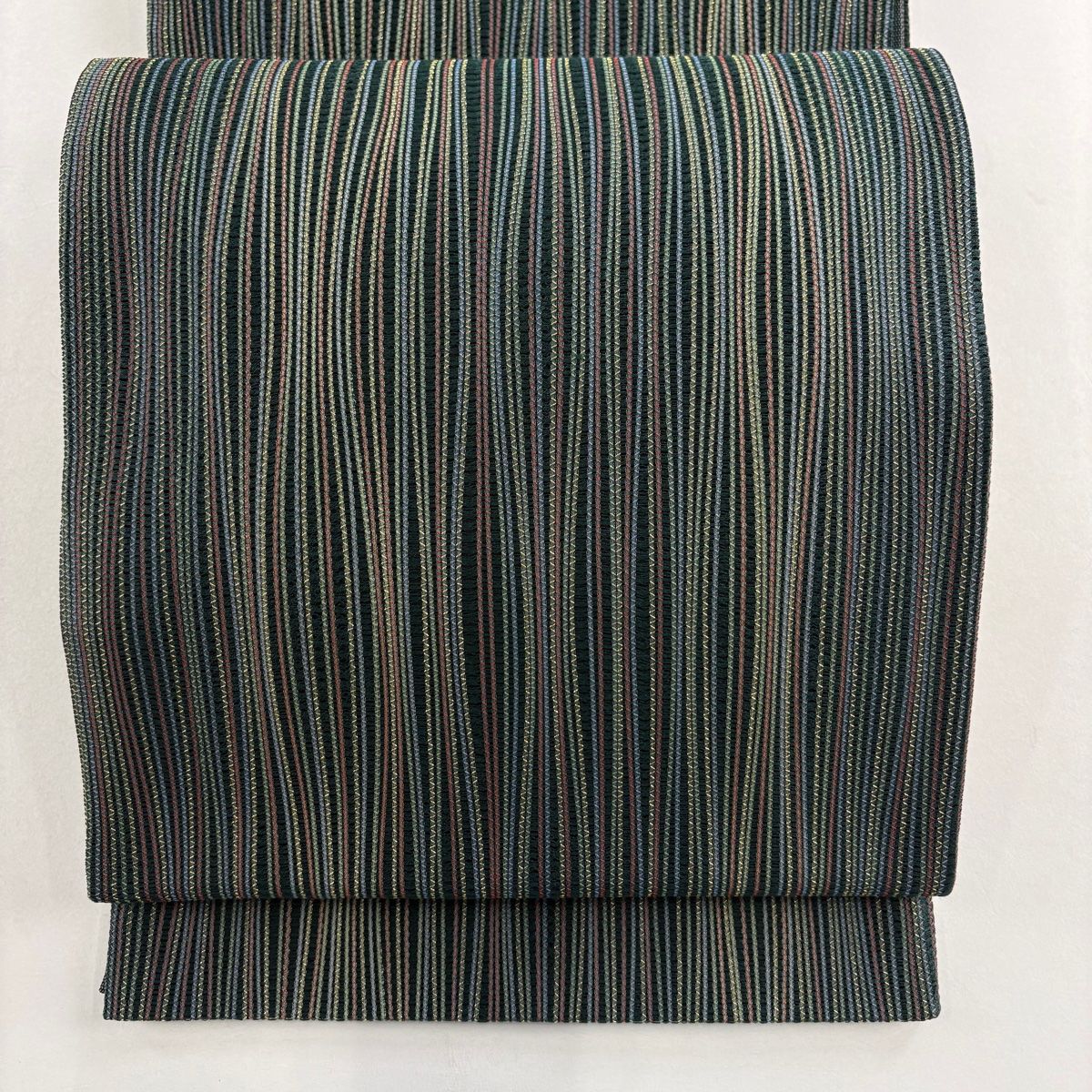 美品】 袋帯 秀品 よろけ縞 金糸 緑 全通 正絹 【中古】 - メルカリ
