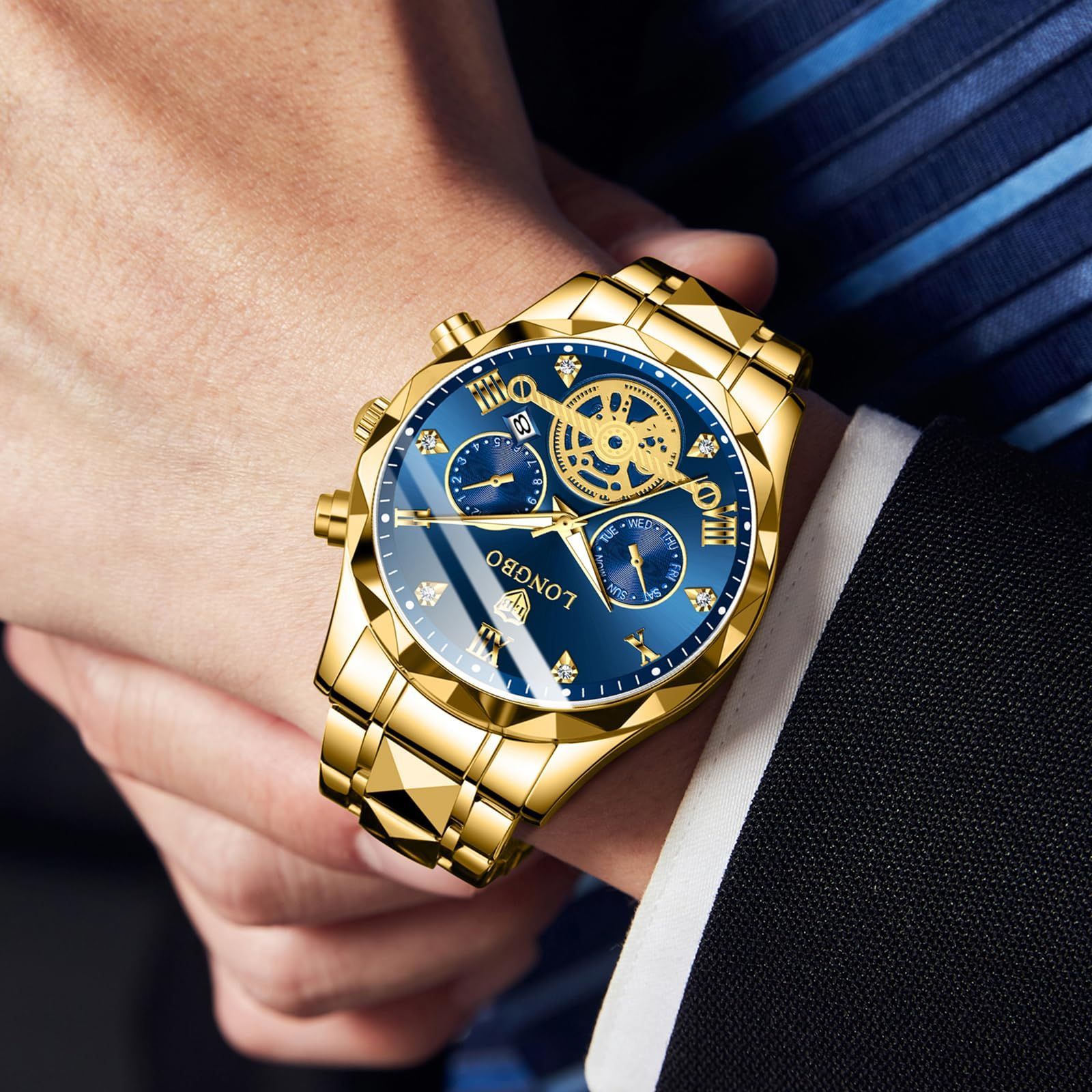 数量限定】men for watch 青 夜光 men 防水 サファイアガラス