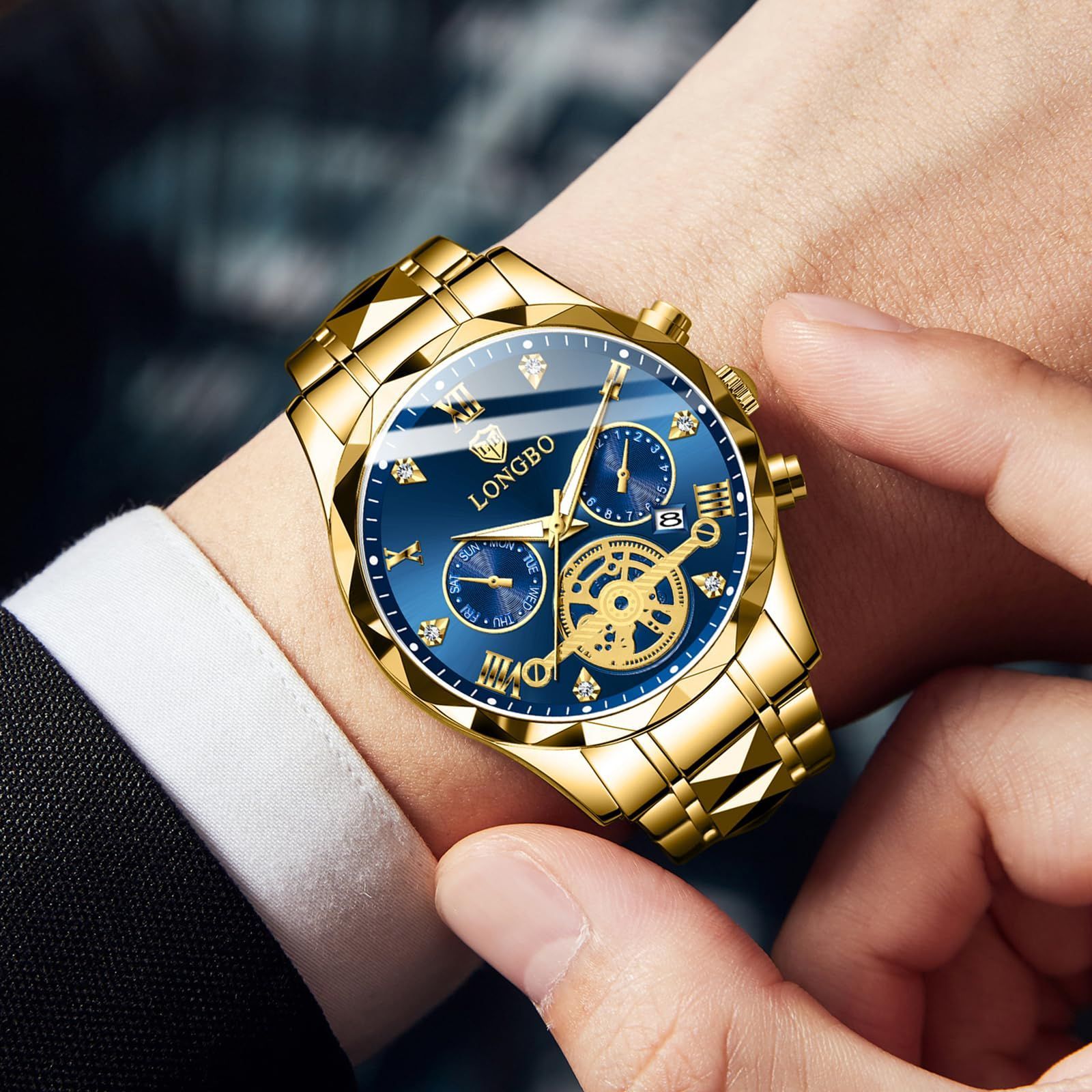 数量限定】men for watch 青 夜光 men 防水 サファイアガラス