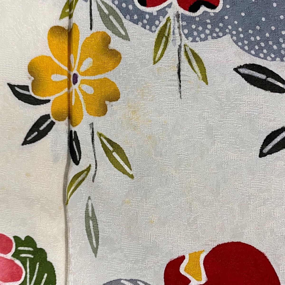 振袖 身丈165cm 裄丈69cm L 袷 鶴 草花 染め分け 山吹色 正絹 名品