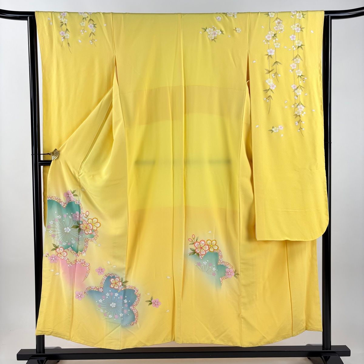 振袖 身長140-155cm 黄 正絹 振袖 身長140-155cm 黄 正絹