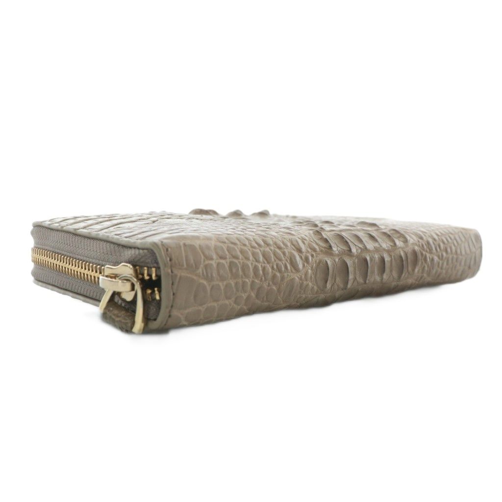 ノーブランド 長財布 クロコダイル ワニ革 レザー ラウンドファスナー