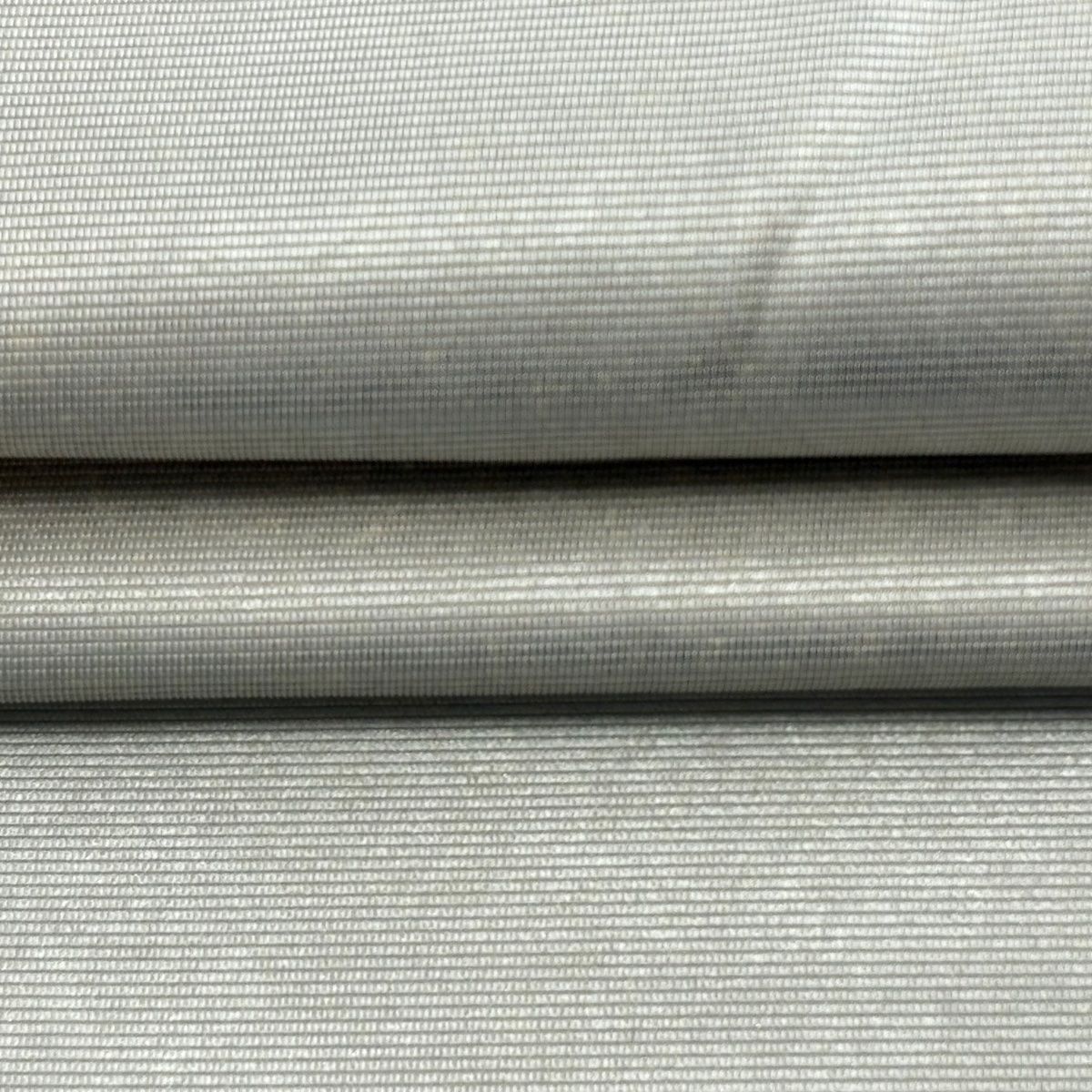 美品】 袋帯 秀品 華文 菱 螺鈿箔 金彩 銀色 お太鼓柄 正絹 【中古