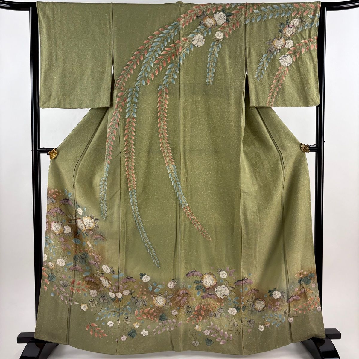 訪問着 身丈163.5cm 裄丈67.5cm L 袷 鈴乃屋 梅松 辻が花 金彩 ぼかし