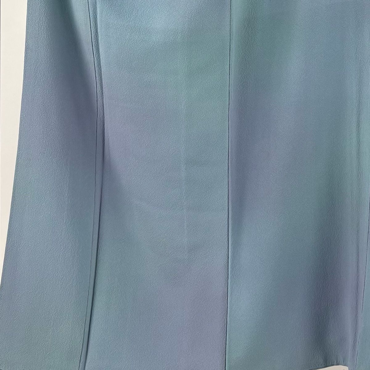 小紋 身丈151.5cm 裄丈63cm S 袷 斉藤三才 落款 ぼかし柄 青灰色 正絹