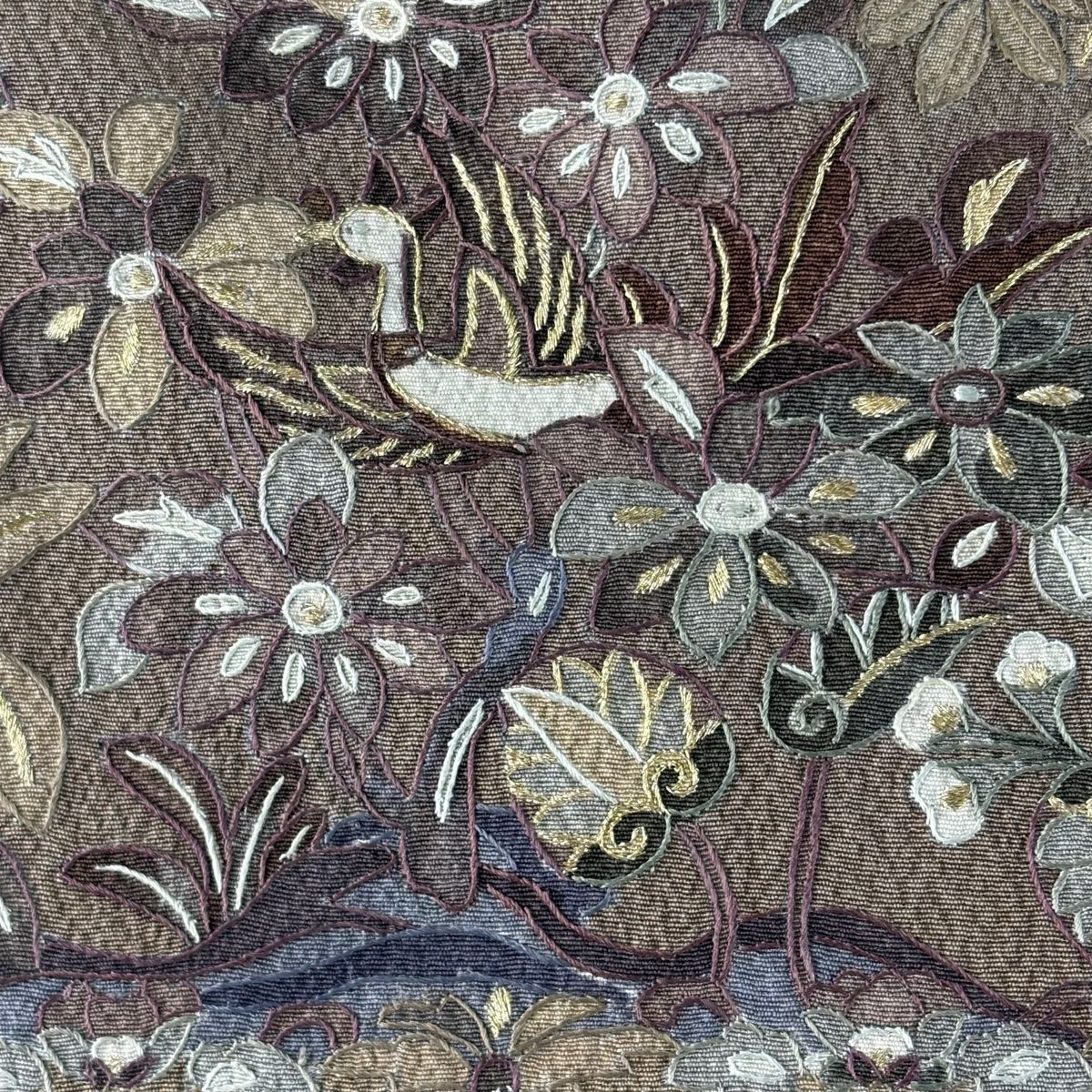 ★専用★訪問着 単衣 黒 ベージュ 金糸 刺繍 身丈166cm 裄丈70cm ☆専用☆訪問着 単衣 黒 ベージュ 金糸 刺繍 身丈166cm 裄丈70cm