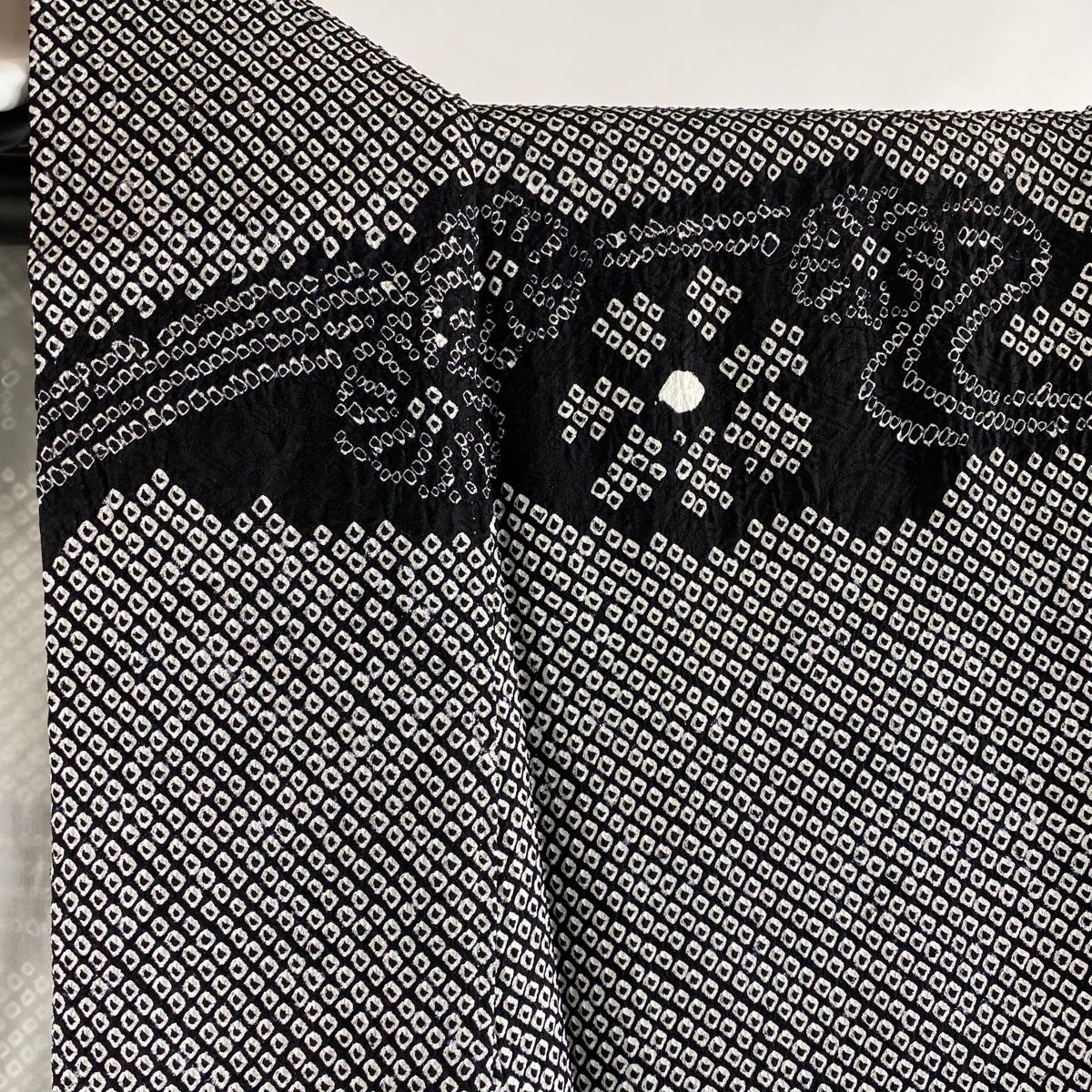  訪問着 身丈166 cm 裄丈65 M 袷 袋帯セット 松 草花 総絞り 黒 正絹 訪問着 付け下げ 着物