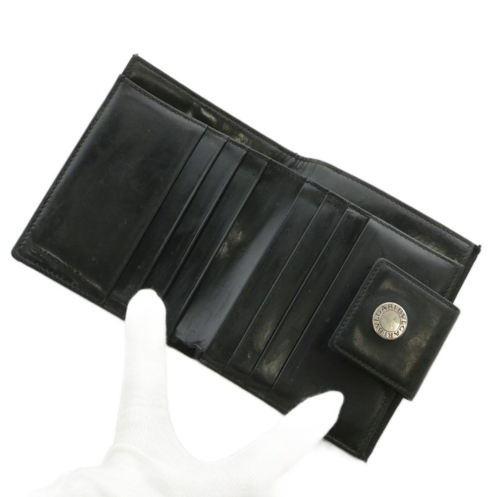 ブルガリ BVLGARI クラシコ 財布 二つ折り ナイロン Wホック ロゴ 黒