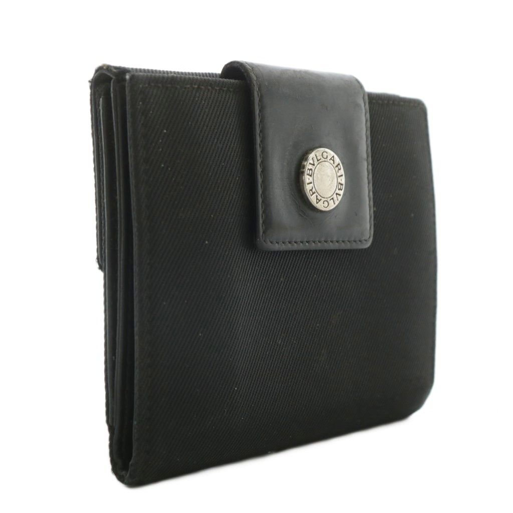 ブルガリ BVLGARI クラシコ 財布 二つ折り ナイロン Wホック ロゴ 黒