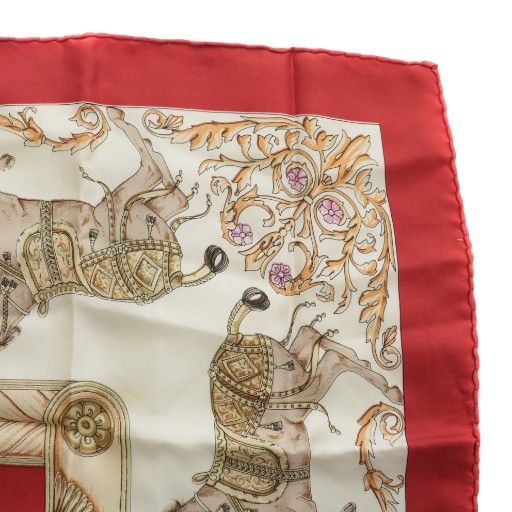 セリーヌ CELINE スカーフ 絹 シルク 大判 馬 タッセル ロゴ 総柄 白