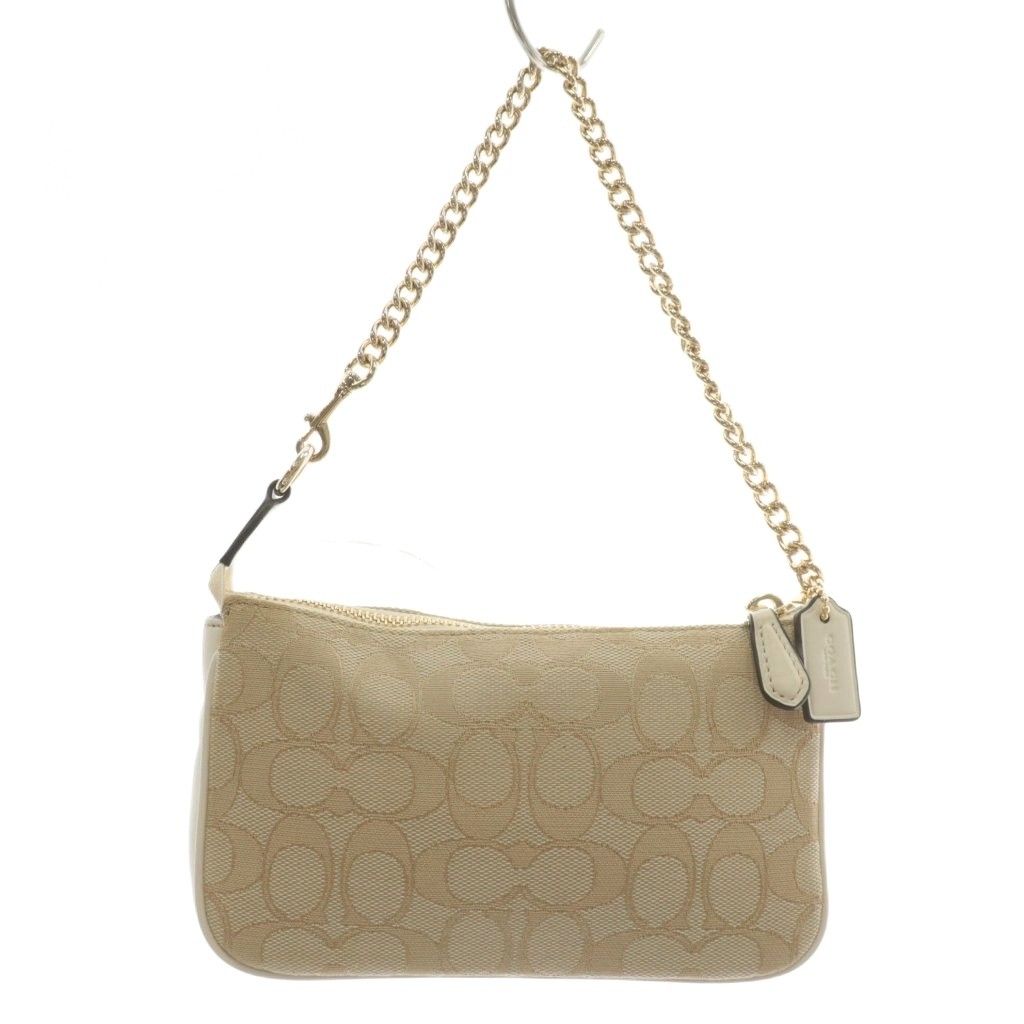 コーチ COACH ハンドバッグ アクセサリーポーチ キャンバス チェーン