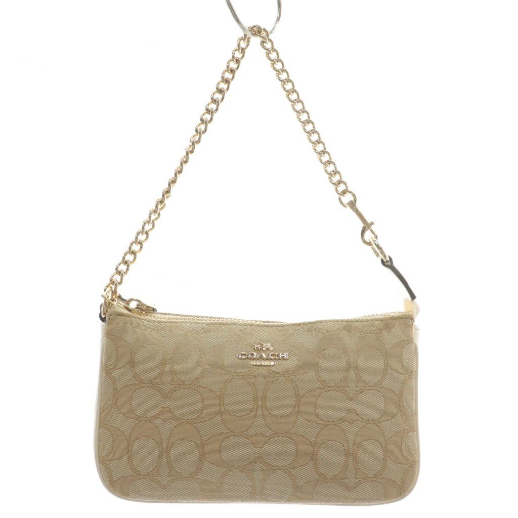 コーチ COACH ハンドバッグ アクセサリーポーチ キャンバス チェーン