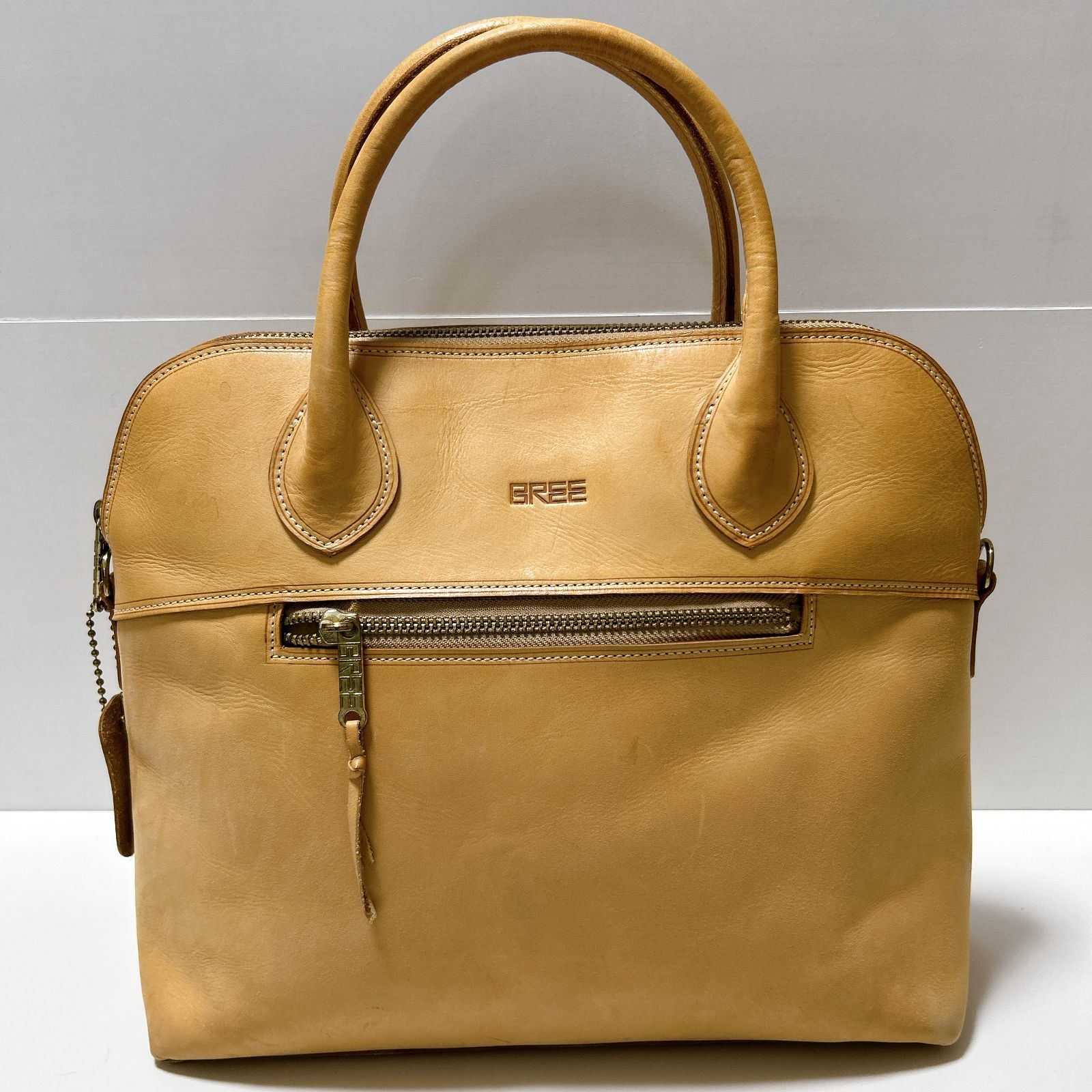 BREE ブリー バッグ 2 way ハンドバッグ ショルダーバッグ ベージュ系 スレ 保存袋付き 品 管理番号