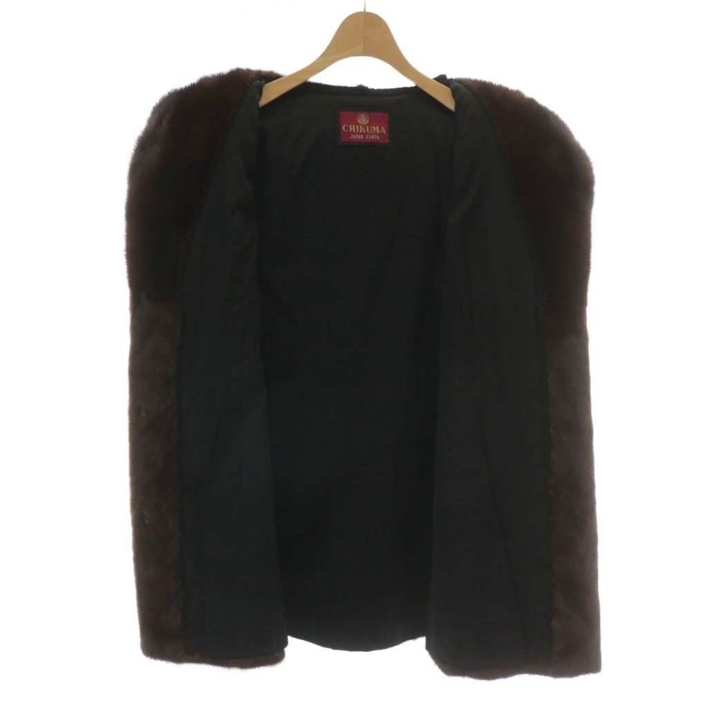 チクマ CHIKUMA ファーコート アウター 毛皮 ミンク ミドル 茶色
