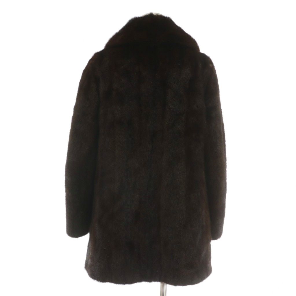 チクマ CHIKUMA ファーコート アウター 毛皮 ミンク ミドル 茶色