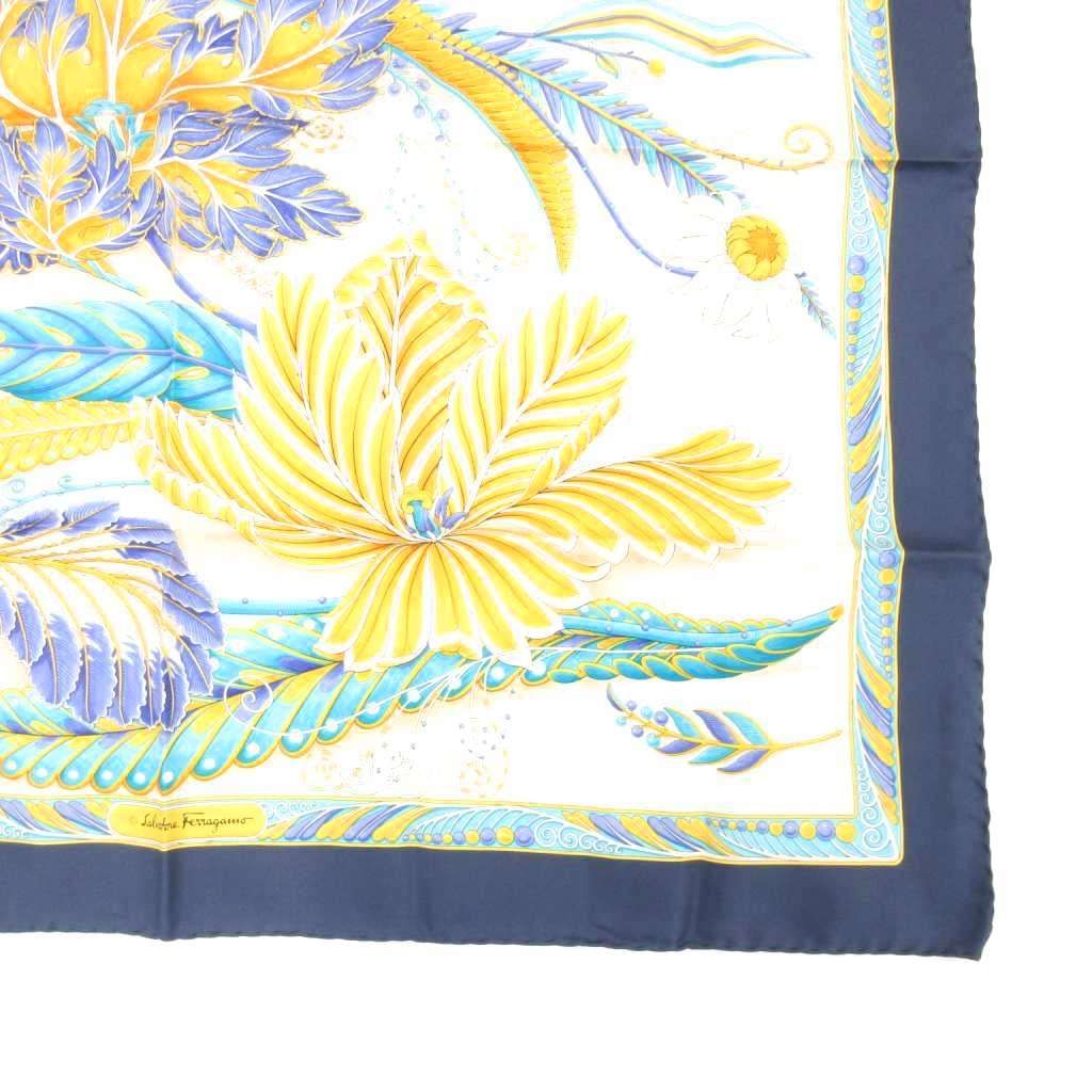 サルヴァトーレフェラガモ フェラガモ 花と蝶デザイン シルク製 大判