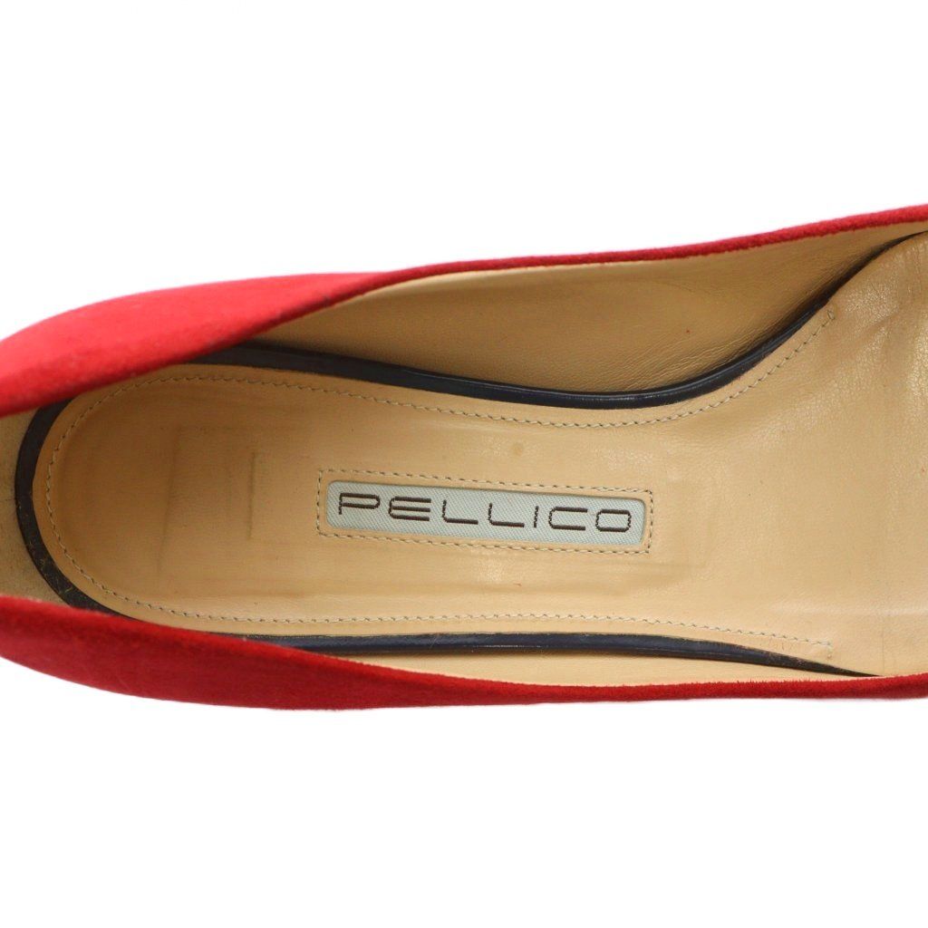 ペリーコ PELLICO パンプス ポインテッドトゥ ロゴ スエード 38 23.5cm