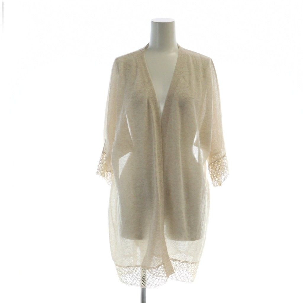極美品☆MORABITO モラビト シアー リネン ロングカーディガン ロゴ MORABITO - モラビト 美品 近年 ニット カーディガン リネン ラメ