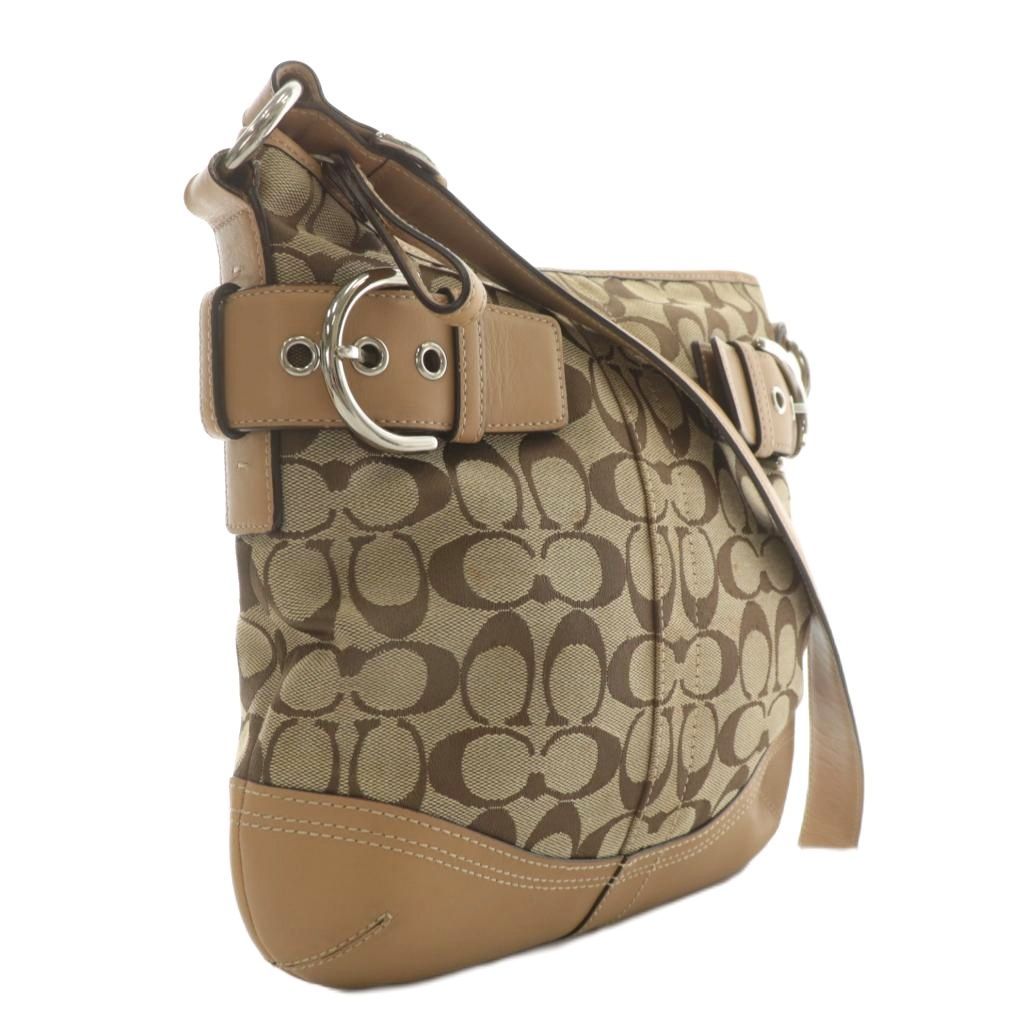 コーチ COACH ショルダーバッグ キャンバス レザー シグネチャー 総柄