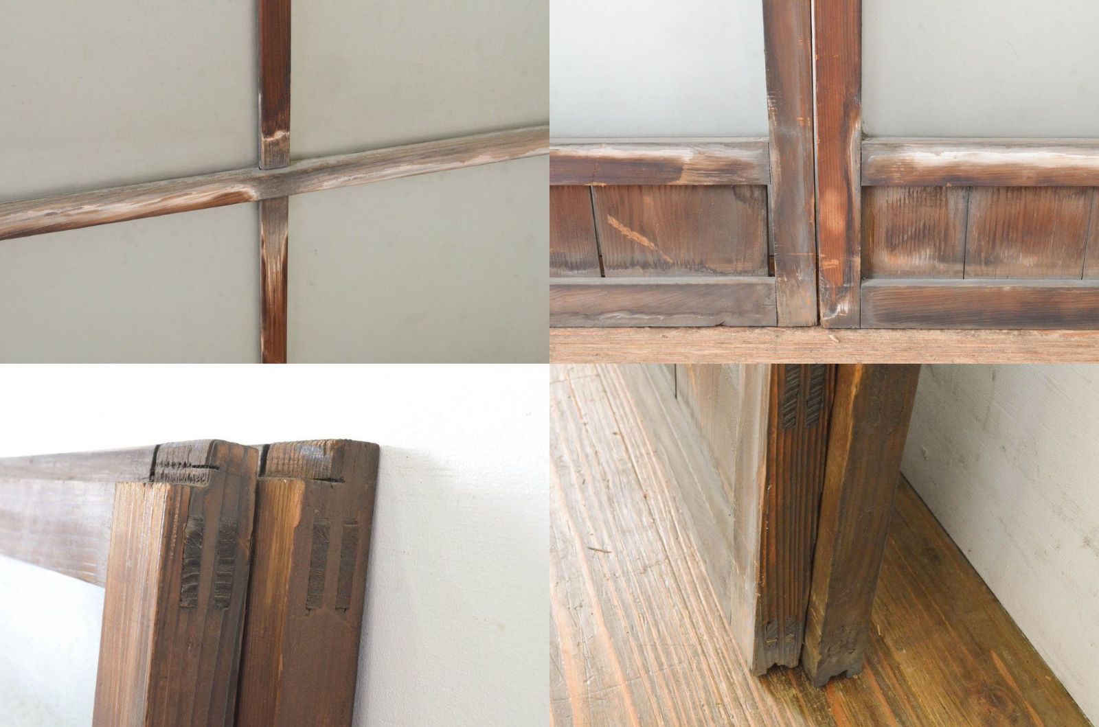  現状販売 ガラス窓 セット アンティーク建具 ガラス戸 引き戸 4～7営業日前後で発送 修理加工希望の方3ヶ月程で発送 R-065045 サッシ 窓 住宅設備