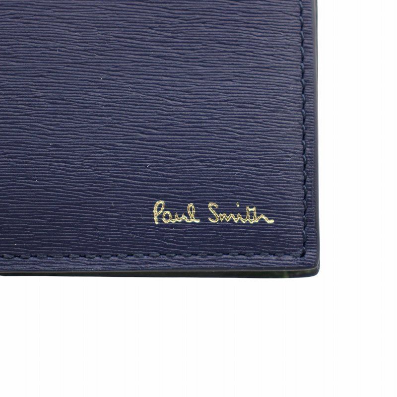ポールスミス PAUL SMITH 財布 二つ折り レザー マルチストライプ ロゴ