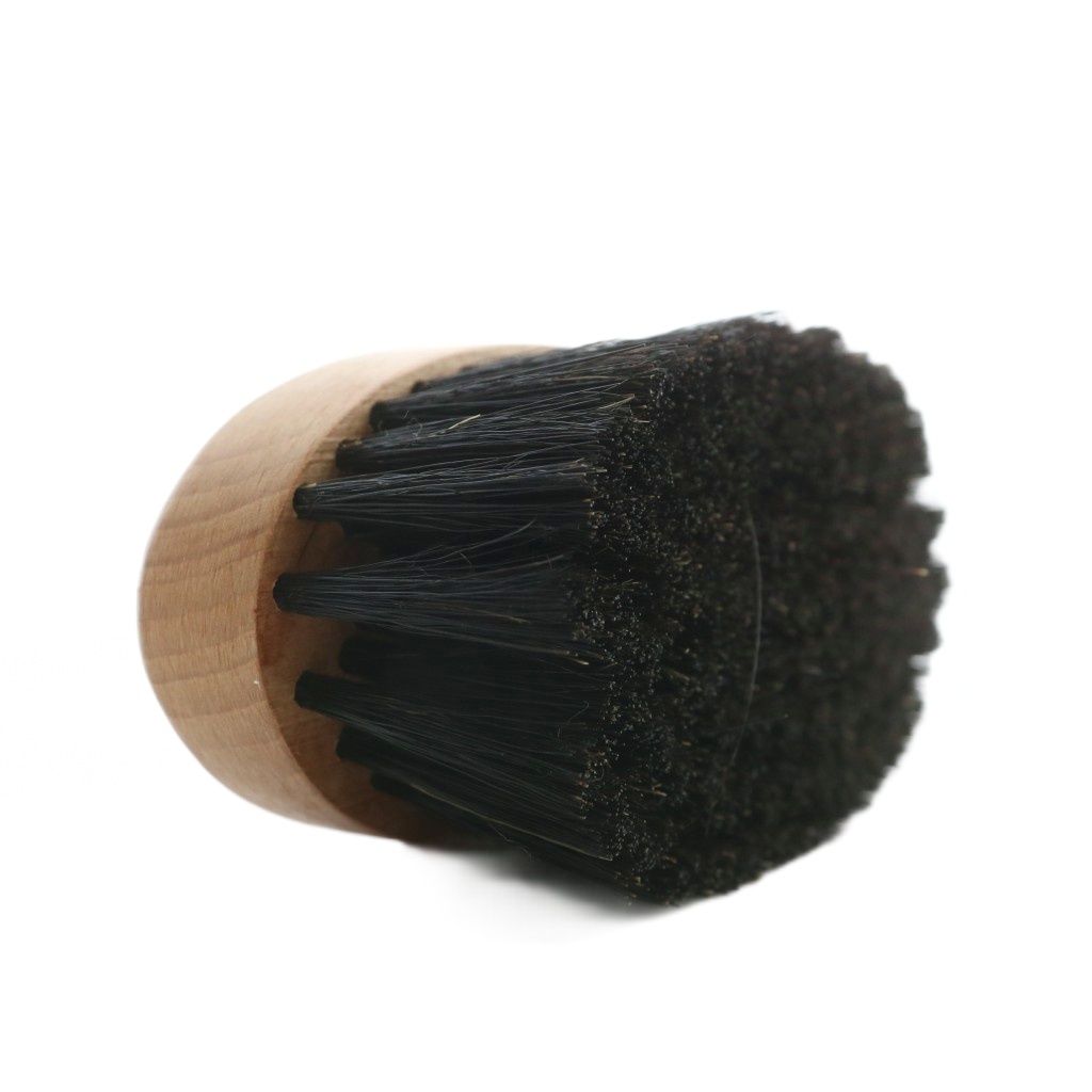 エルメス HERMES 毛ブラシ クシ ミニ 馬具 馬用 豚毛 ウッド ロゴ 茶色