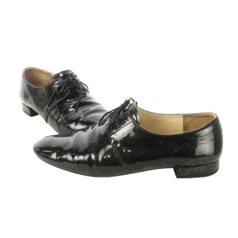 プラダ PRADA シューズ パテント エナメル レザー 革 レースアップ