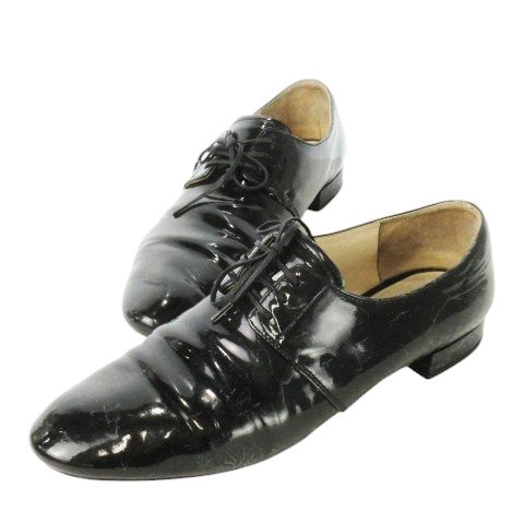 プラダ PRADA シューズ パテント エナメル レザー 革 レースアップ