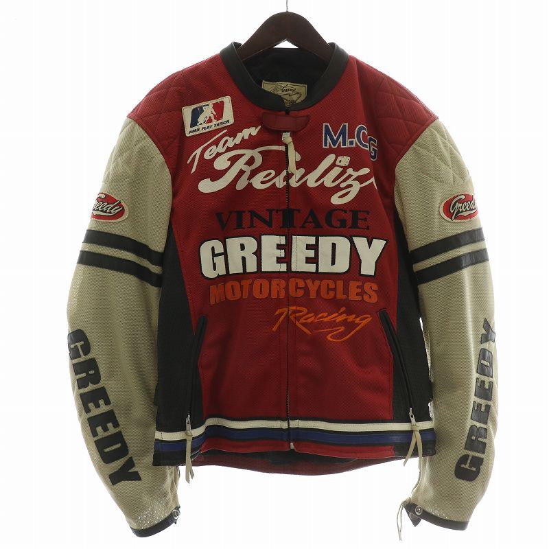 グリーディー GREEDY レーシングジャケット ブルゾン アウター 牛革