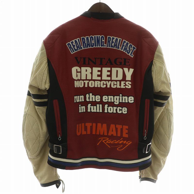 グリーディー GREEDY レーシングジャケット ブルゾン アウター 牛革