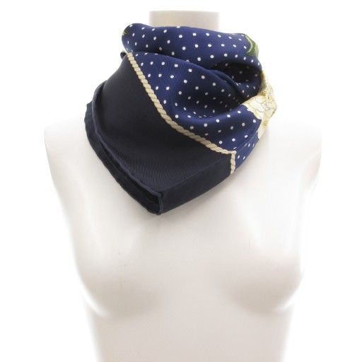 ChristianDior シルクスカーフ　紺色 中古・古着通販】Christian Dior (クリスチャン ディオール) スカーフ