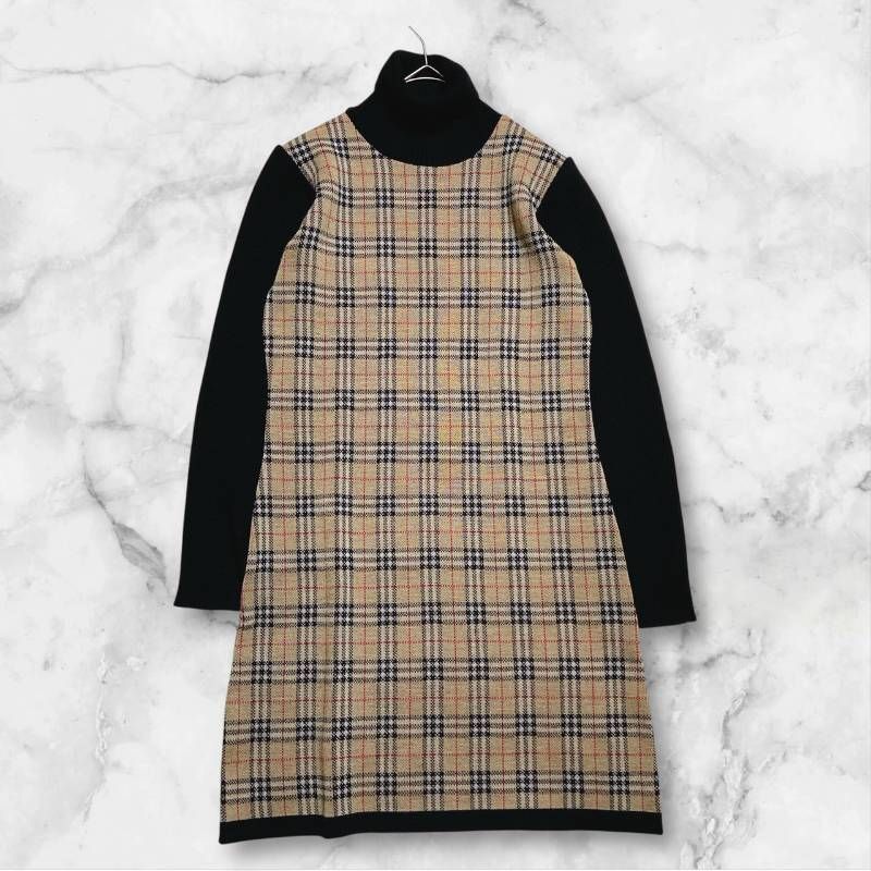 BURBERRYS バーバリーズ ハイネック ニットワンピース ノバチェック