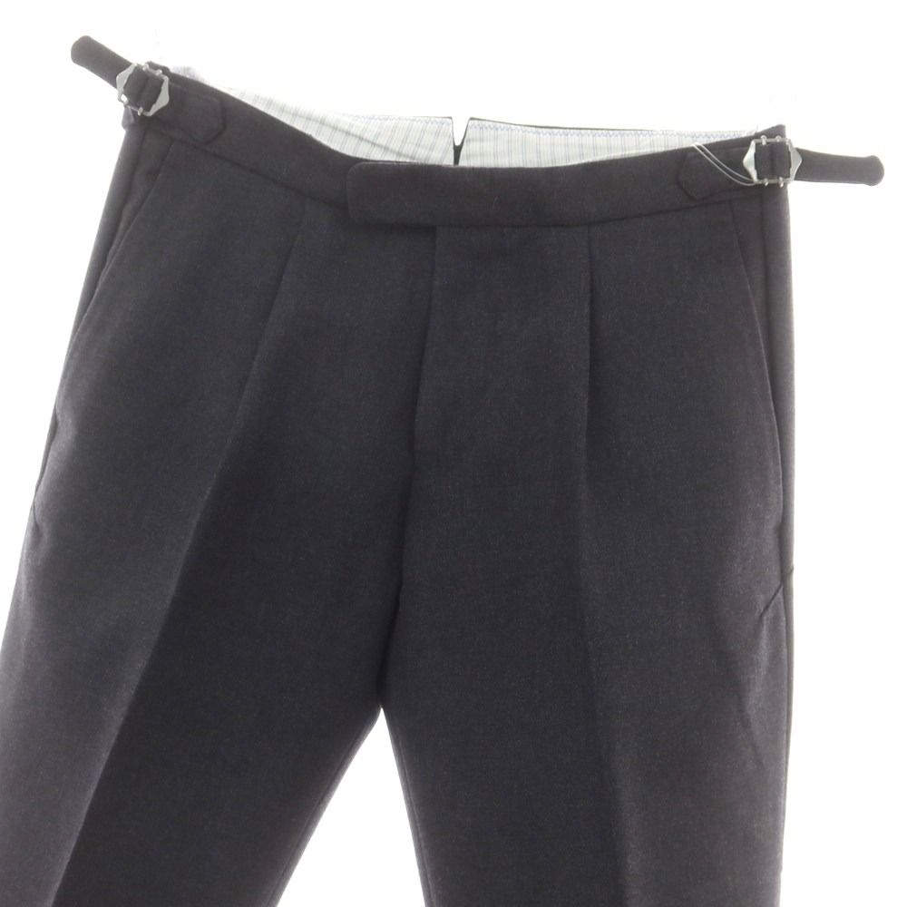 セラードアー　cellar door ダークグレー スラックス プリーツ 46 セラードアー cellar door ダークグレー スラックス プリーツ 46