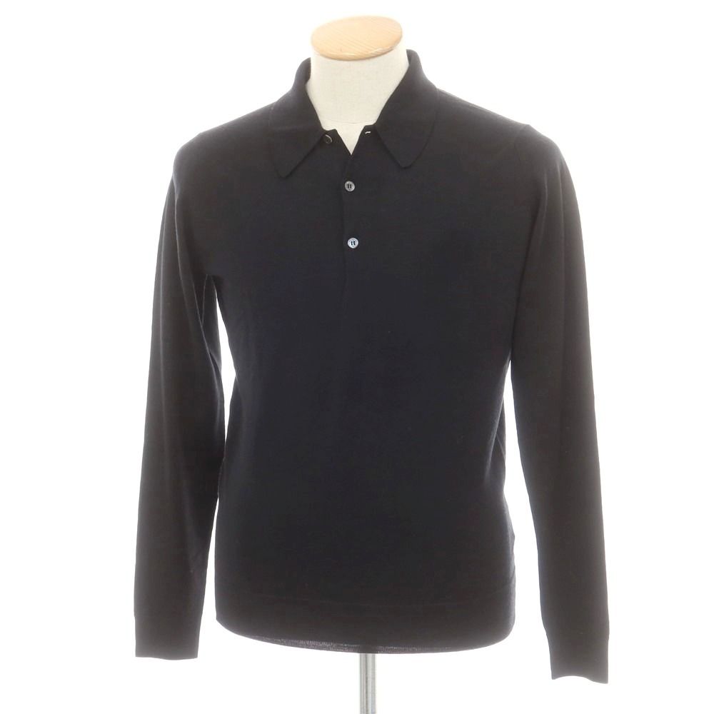 【】ジョンスメドレー JOHN SMEDLEY ウール ポロニット ブラック【サイズS】【メンズ】