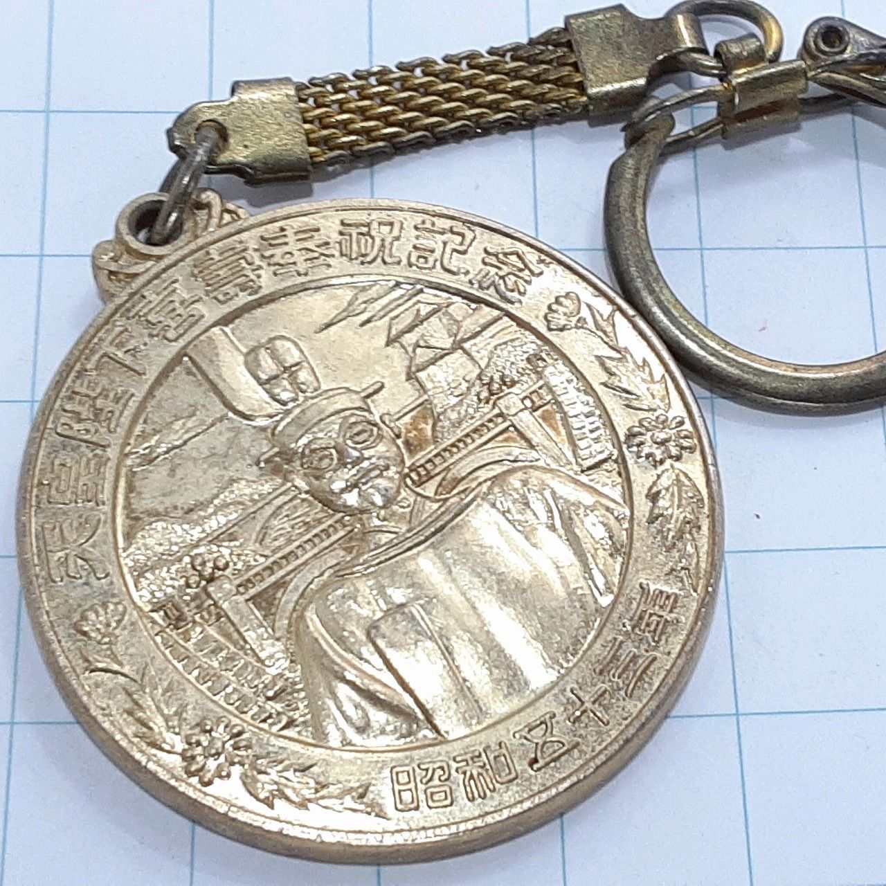 天皇陛下、喜寿祝記念キーホルダー 天皇皇后両陛下 喜寿 奉祝記念 キーホルダー 小判形 ゴールド 天皇陛下