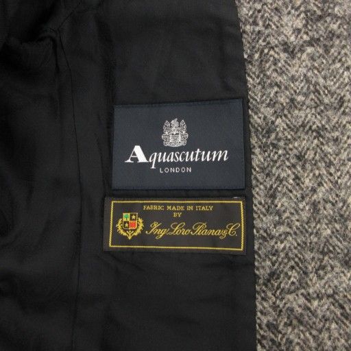 美品 Aquascutum テーラードジャケットカシミヤ 88A3 ヘリンボーン 美品 Aquascutum テーラードジャケットカシミヤ 88A3 ヘリンボーン