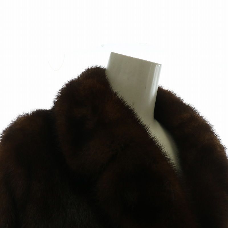 ノーブランド ファーコート アウター 毛皮 ミンク ミドル 13 XL 茶色