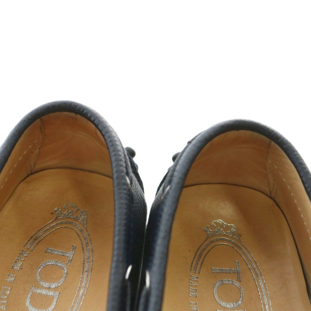 トッズ TOD'S ドライビングシューズ モカシン レザー リボン 35.5 22.5