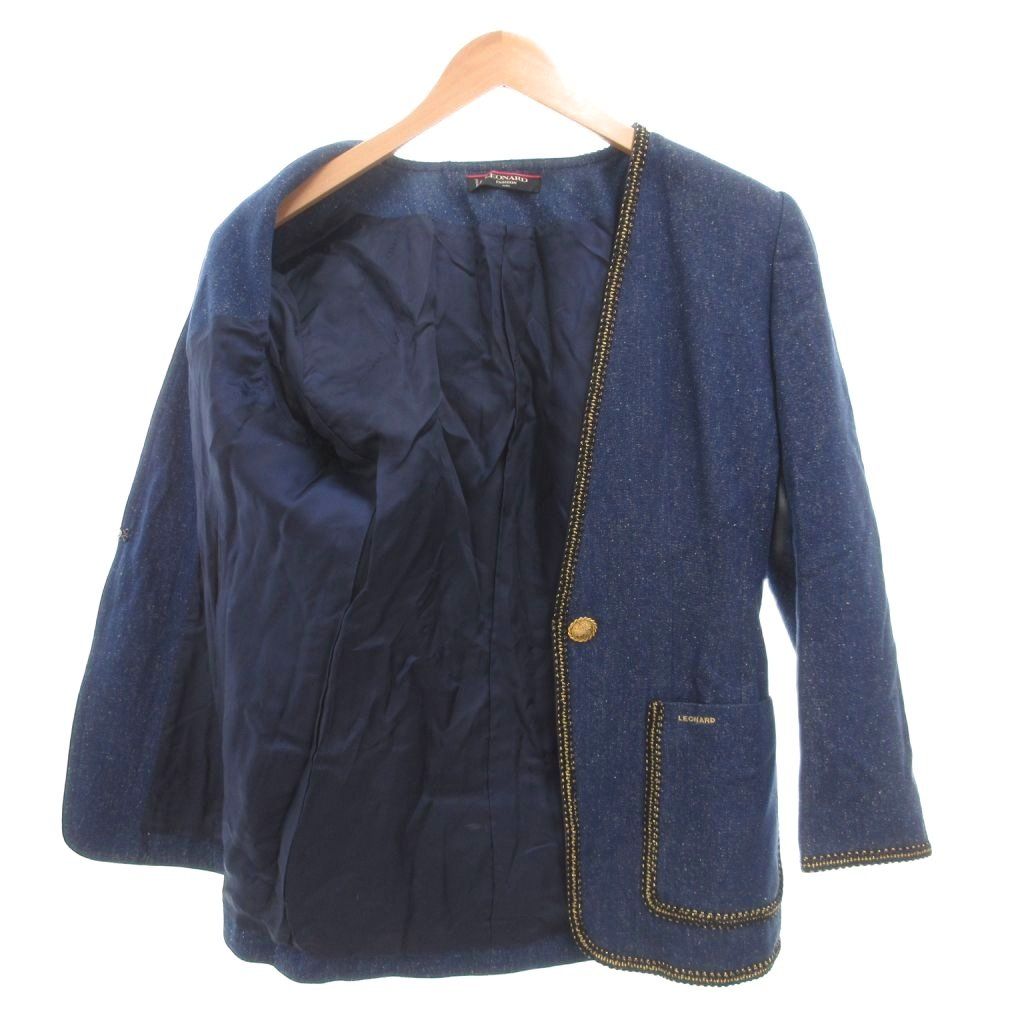 レオナール LEONARD ヴィンテージ セットアップ ノーカラージャケット