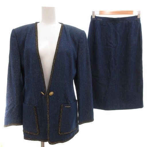 レオナール LEONARD ヴィンテージ セットアップ ノーカラージャケット