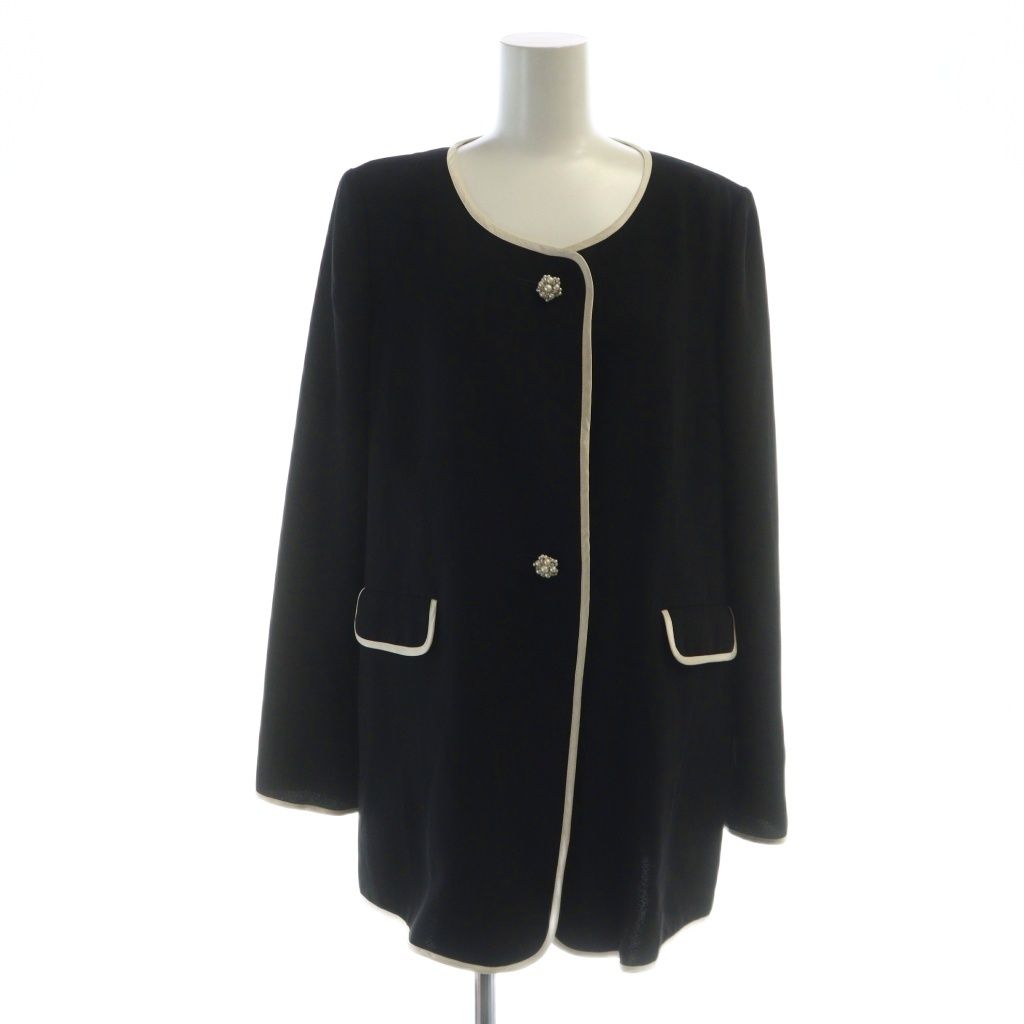 新品未使用　オースチンリード　ビジューボタン　フリンジノーカラージャケット オースチン リード Austin Reed 近年モデル ノーカラージャケット